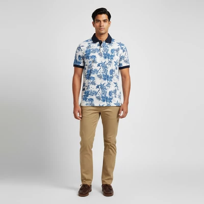 Galléros mintás férfi póló