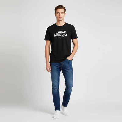 Cheap Monday, mintás, rövid ujjú férfi felső, L méret