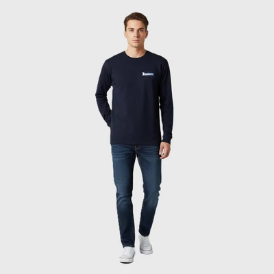 Fruit Of The Loom, mintás, hosszú ujjú férfi felső, XXL méret