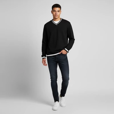 Yimoyu, fekete színű, hosszú ujjú férfi felső, XL méret