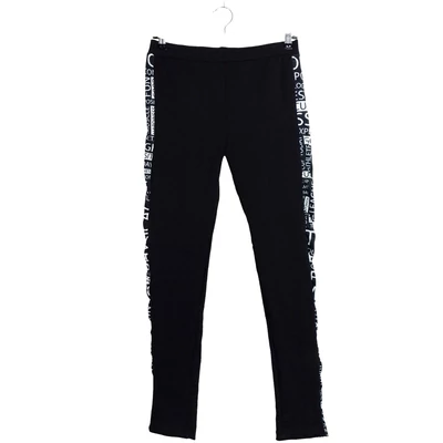 Rugalmas anyagú, oldalán feliratos díszcsíkos női leggings