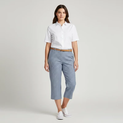 Schönau, mintás, 3/4-es női nadrág, 2XL méret