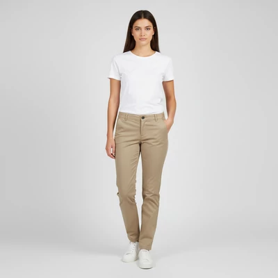 Massimo Dutti, világos homoksárga színű, hosszú női nadrág, M méret
