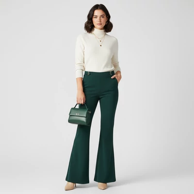 Giorgia, zöld színű, hosszú női nadrág, M méret