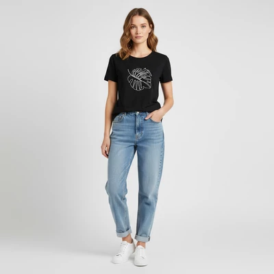 Elején mintás női felső