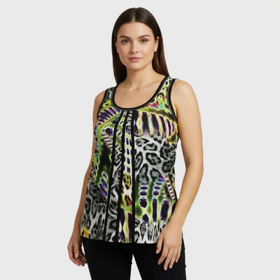 Rugalmas anyagú, mintás női felső