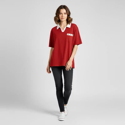 Színes, galléros női felső