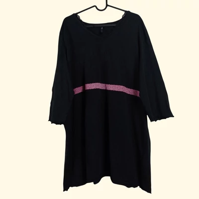 Ula Popken, fekete színű, 3/4-es ujjú női felső, 2XL méret