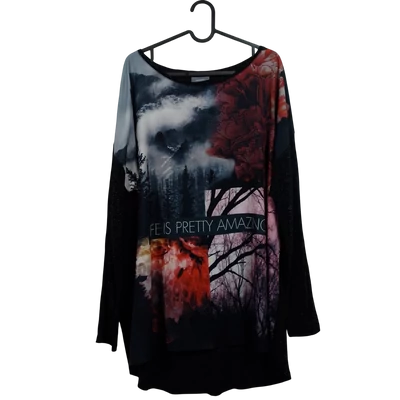 C&A, mintás, hosszú ujjú női felső, XL méret