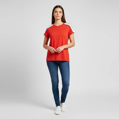 AV, mintás, rövid ujjú női felső, XS méret