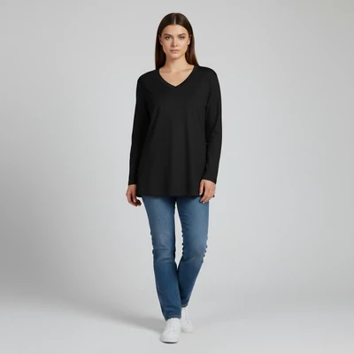 Zeeman, fekete színű, hosszú ujjú női felső, 2XL méret