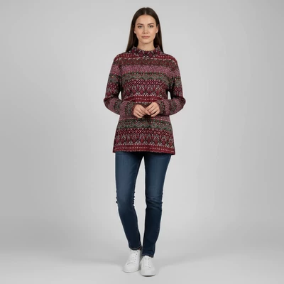 Mintás, hosszú ujjú női felső, XL méret