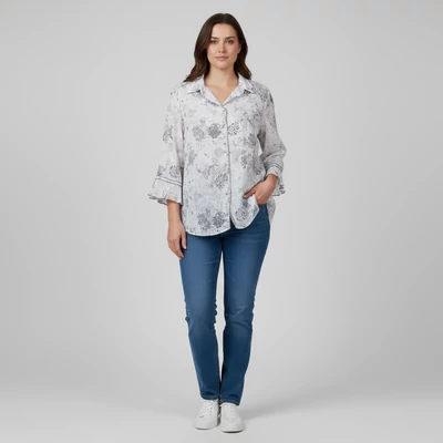 Canda, mintás, hosszú ujjú női felső, XL méret