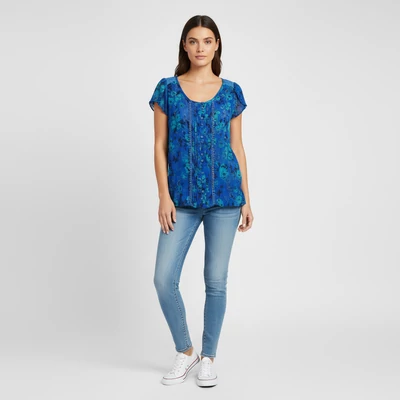 Street One, mintás, rövid ujjú női felső, S méret