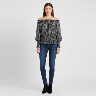 Influence, mintás, rövid ujjú női felső, L méret