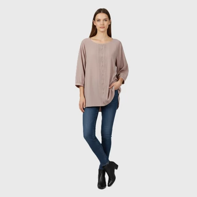 Fan Lux, világosmályva színű, hosszú ujjú női felső, 2XL méret