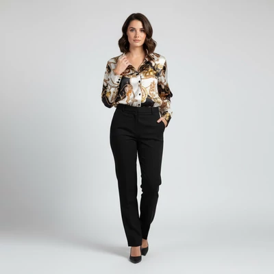 Prettylittlething, mintás, hosszú ujjú női felső, M méret