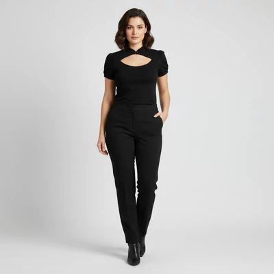 Bodyright, fekete színű, rövid ujjú női felső, M méret