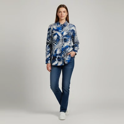 Setter, mintás, hosszú ujjú női felső, XL méret