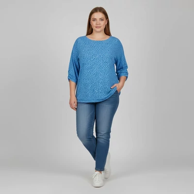 Gina Benotti, mintás, hosszú ujjú női felső, XL méret
