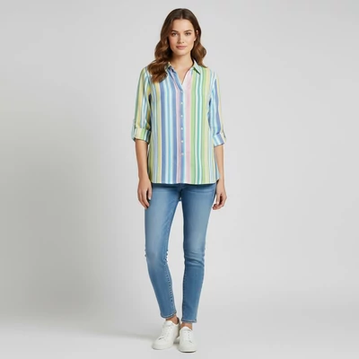 Mintás, hosszú ujjú női felső, M méret