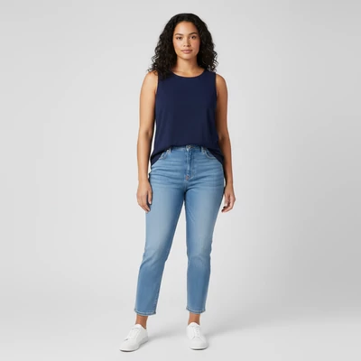 Pebble Bay, sötétkék színű, ujjatlan női felső, L méret