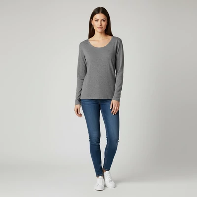 UP2Fashion, szürke színű, hosszú ujjú női felső, M méret