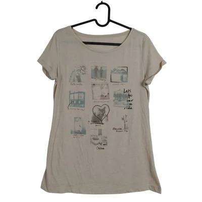 Elején mintás női póló (használt minőségű!)