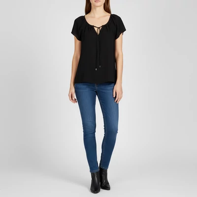 H&M, fekete színű, rövid ujjú női felső, S méret