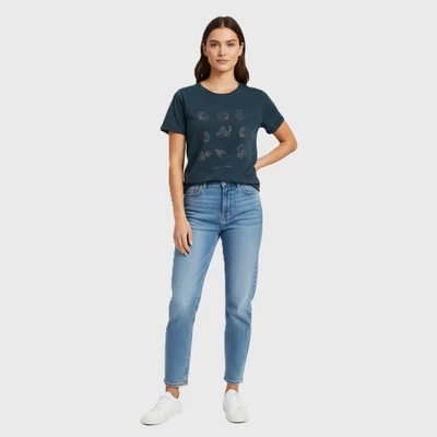 Elején mintás női póló