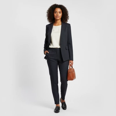 Elején gombos, csíkos női zakó