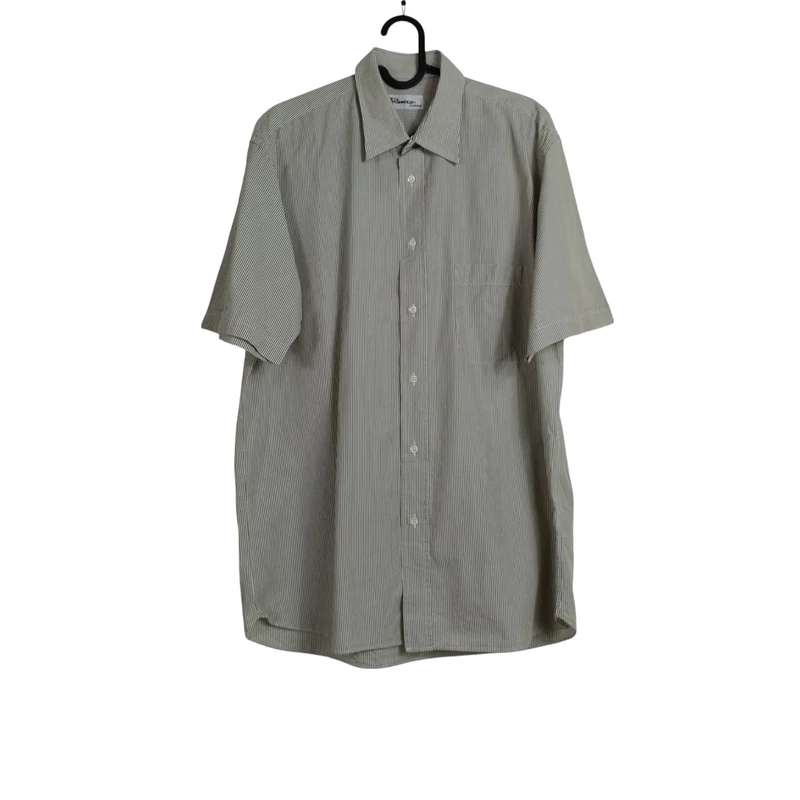 Elején gombos és zsebes, csíkos férfi ing