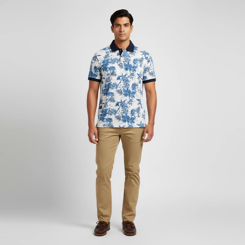 Galléros mintás férfi póló