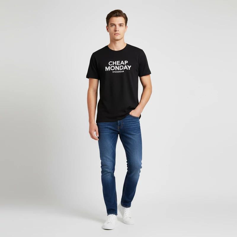 Cheap Monday, mintás, rövid ujjú férfi felső, L méret