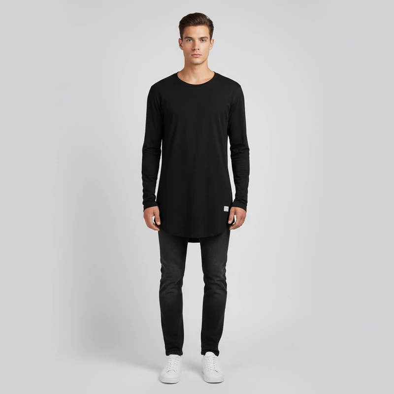 Jack&Jones, fekete színű, hosszú ujjú férfi felső, M méret