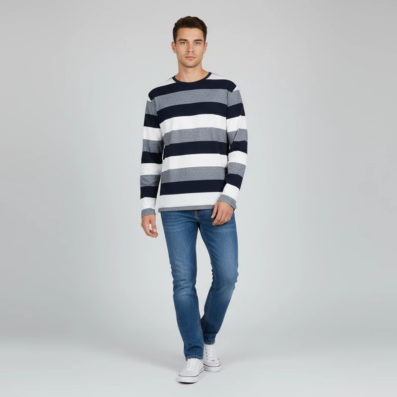 Bexleys, mintás, hosszú ujjú férfi felső, L méret