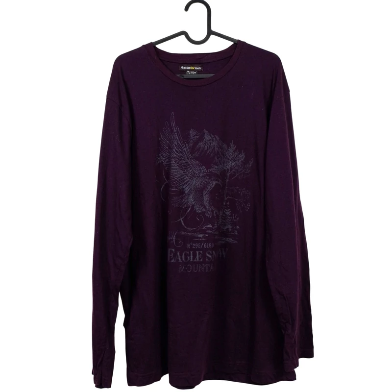 Atlasformen, sötétlila színű, hosszú ujjú férfi felső, L méret