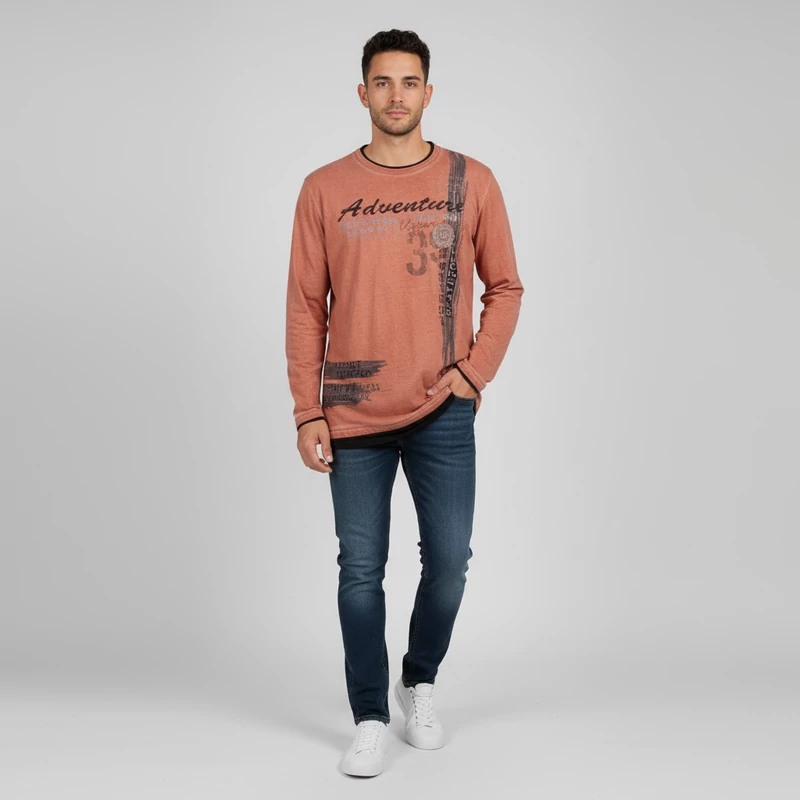 AWG, mintás, hosszú ujjú férfi felső, 2XL méret