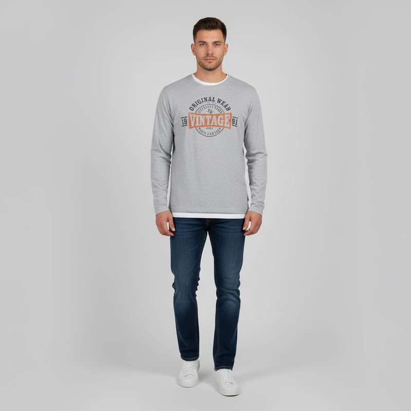 X-Mail, mintás, hosszú ujjú férfi felső, 4XL méret