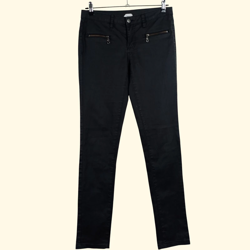 Pieces, fekete színű, hosszú női nadrág, M méret