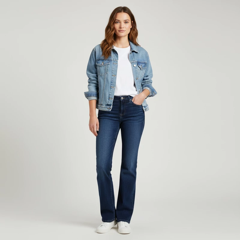 Pacific Trail, sötétkék színű, hosszú női farmernadrág, S méret