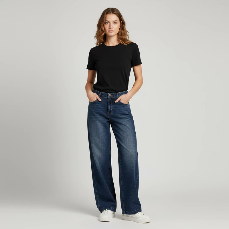 Alive, sötétkék színű, hosszú női farmernadrág, M méret