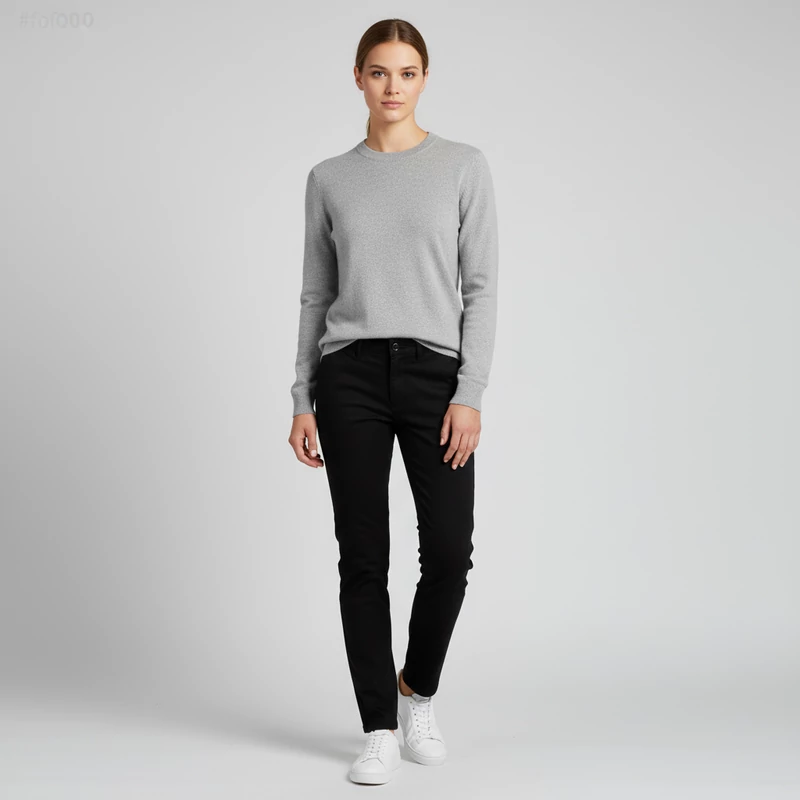 Velour, fekete színű, hosszú női nadrág, L méret