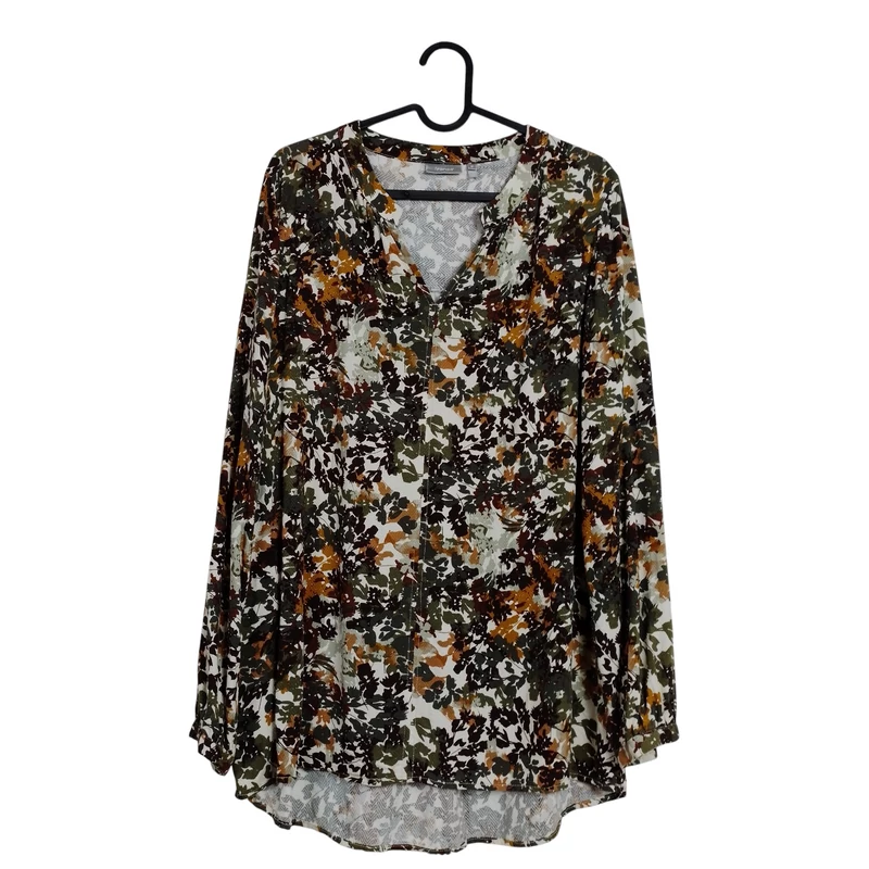 Hátulján hosszított, mintás női felső