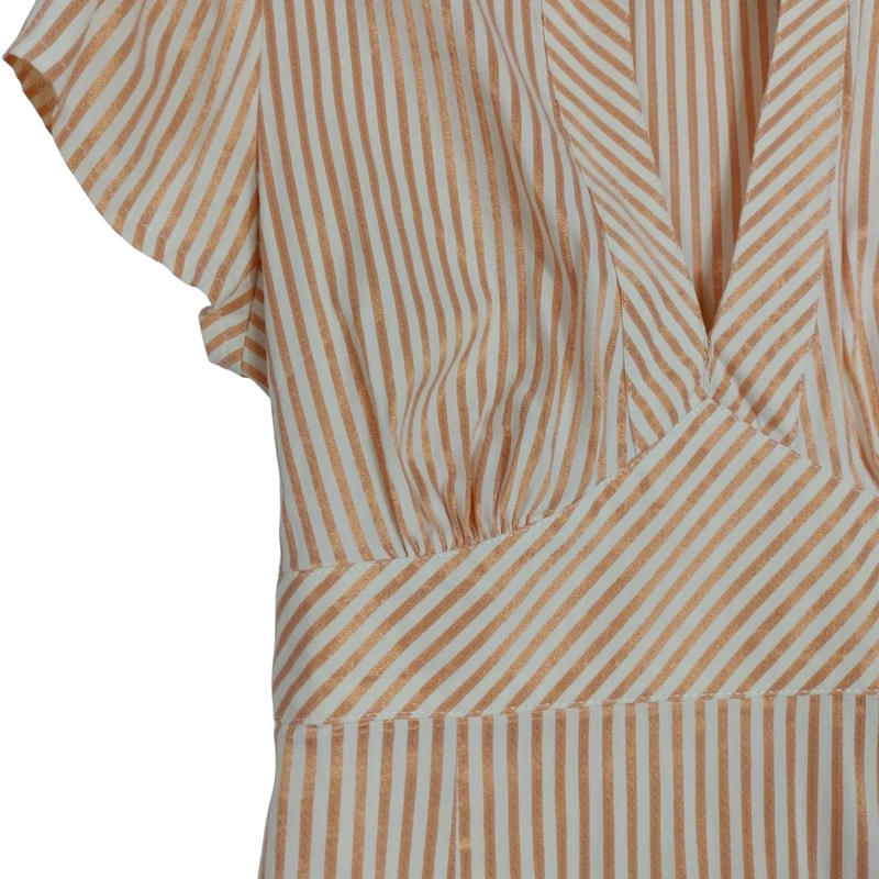 Derekán hátul megkötős, csíkos női felső