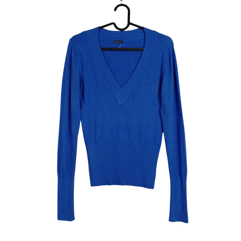 "V" nyakú vékony női pulóver