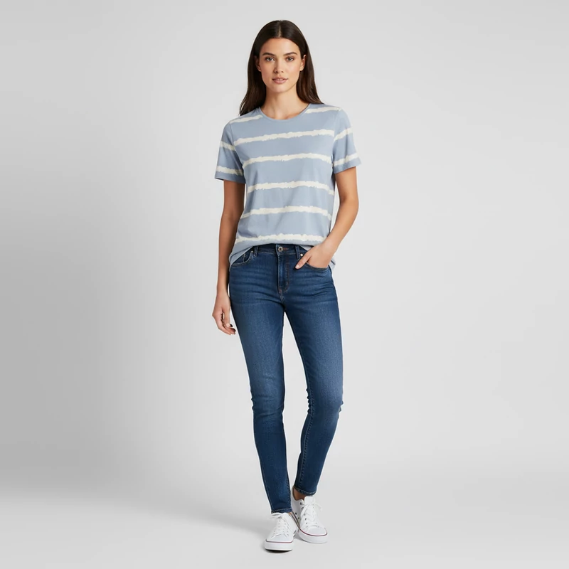 Batikolt hatású, mintás női felső