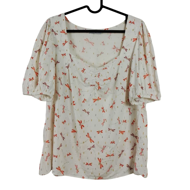 Ezüst-, és aranyszállal díszített, mintás női felső