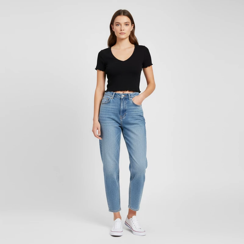 Mikrobordás, rövid fazonú női felső