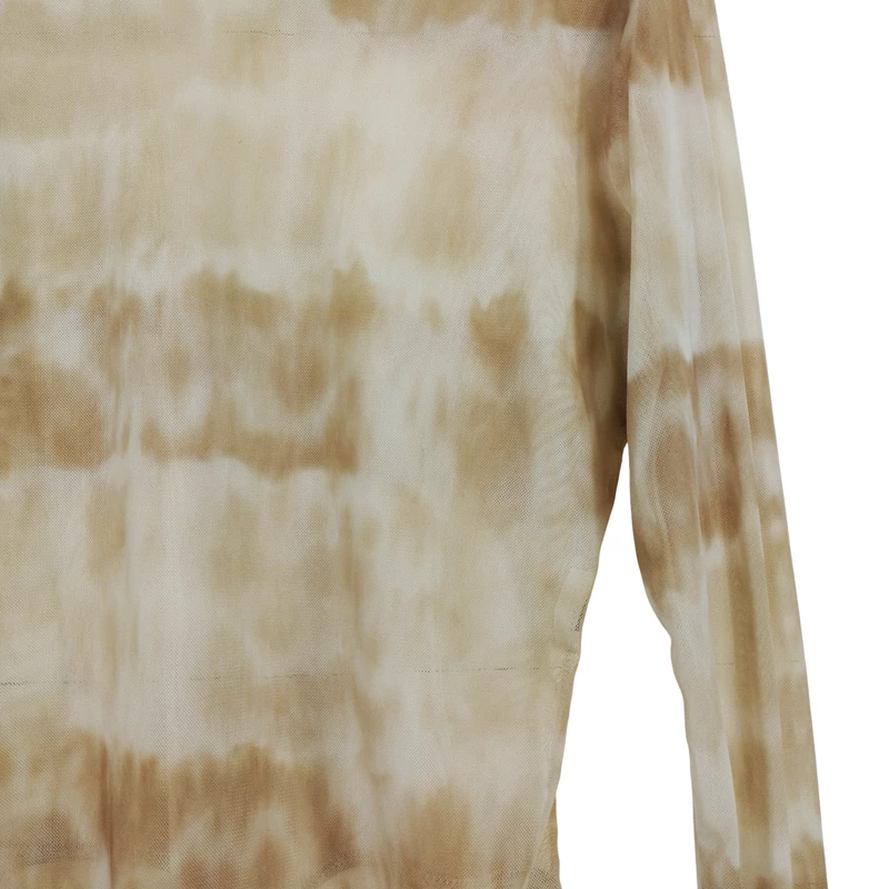 Mikroháló anyagból készült, mintás női felső (body)